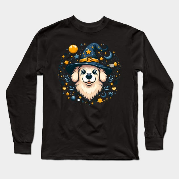 Funny Magician Dog Long Sleeve T-Shirt by Diwa